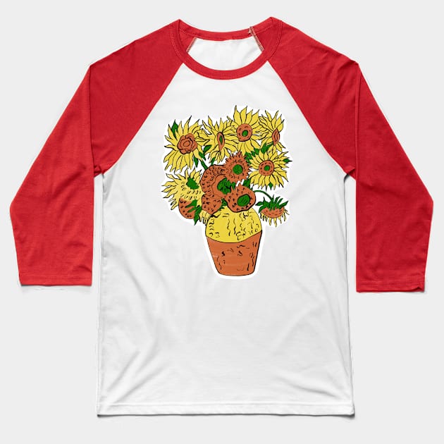 Sunflowers Baseball T-Shirt by EV Visuals